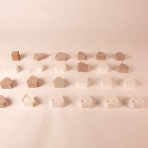 24 volume models made of various materials. Polyurethane, Bristol board, concrete, ...